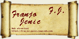 Franjo Jenić vizit kartica